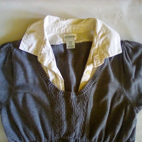 MATERNITY BLOUSE COLLARED 2 BUTTON  LIKE NEW - Picture 3 of 6